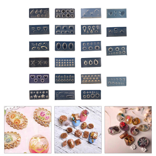 22Pieces Creative Nail Art Silicone Molds Suitable-  suit 1