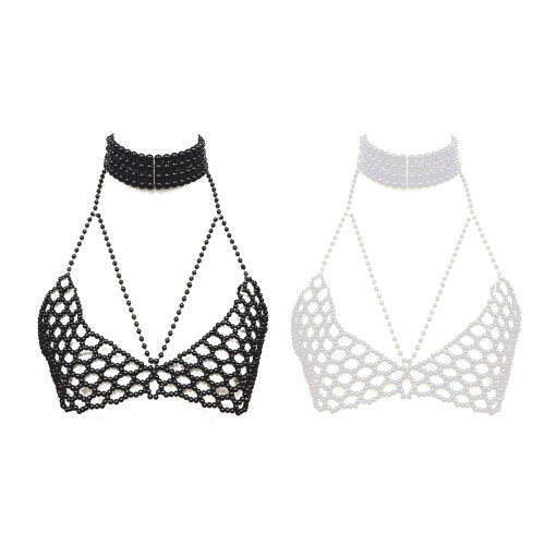 Draagbare handgemaakte parels body chain verstelbare-Wit 1