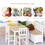 Homcom HOMCOM 4-Piece Set Kids Wood Table Chair Bench w/ Storage Function for 3 Years+ 4