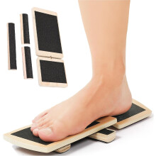 (Black) Ankle Balance Board - Single Foot Balance Board, Sprain Exerciser, Non-Slip Wood Ankle Foot Strengthener for Plantar Fasciitis