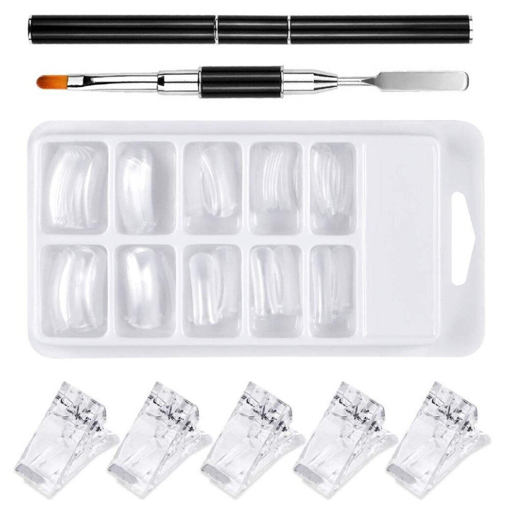 Gel Nail Extension Mold, Reusable Nail Molds Nail Extension Form Tips For Salon Home Diy Clear Scale Design Durable Abs Material Artificial Nail