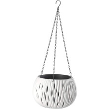 Vaso de jardim autoirrigável em cerâmica com design requintado e versátil para uso interno e externo, apresentando um contorno elegante e