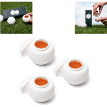 Golf Ball Shaped Shot Glasses with Lid Set of 3 Fun Plastic Shot Glasses 1.5 oz Ideal for Parties and Gatherings