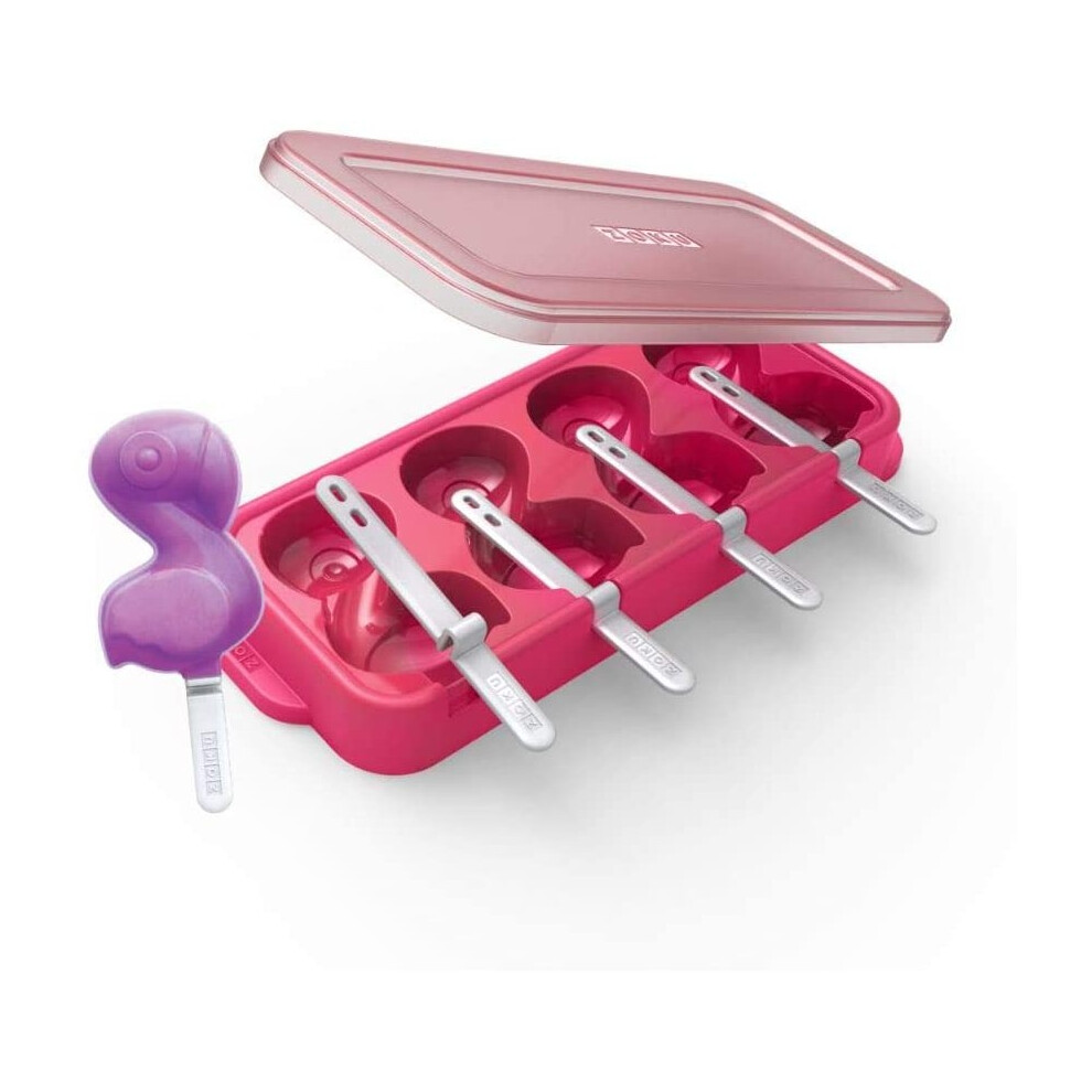 Zoku Genuine Flamingo Pop Molds - Ice Lolly Moulds With Drip Guards