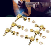 6 Stück Goldene Vollverschlossene Gitarrenkopf-Saitenstäbe Präzise & Stabil Zinklegierung