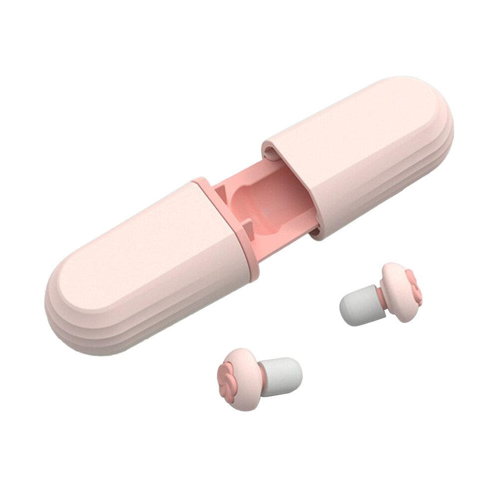 Pink 6 Pairs Reusable Silicone Noise Canceling Earplugs For Sleeping & Work
