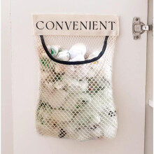 2pcs  Kitchen Trash Bag Storage Bag Velcro Mesh Bag Household Clutter Mesh Garbage Bag Wall Hanging Storage Bag