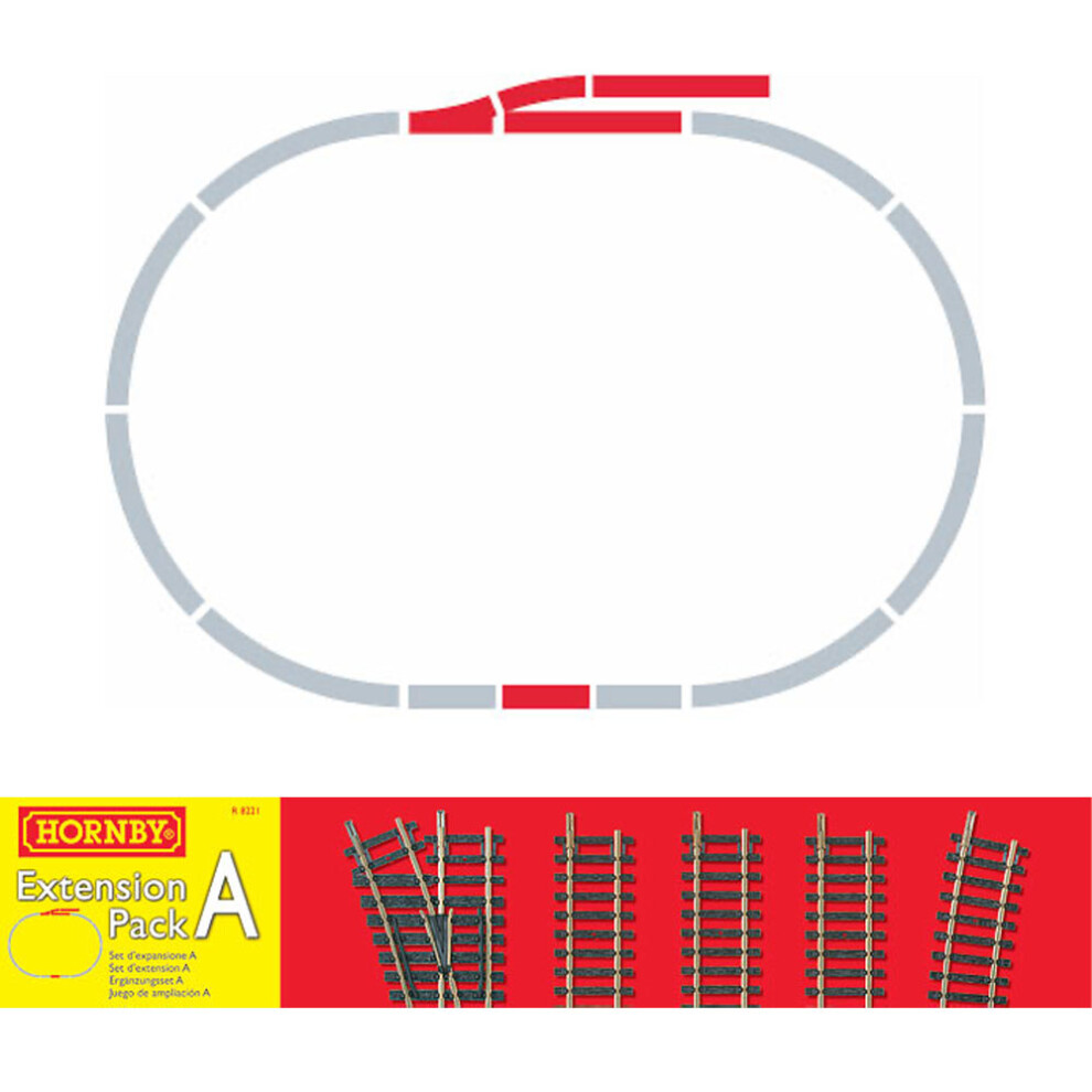 Hornby 00 Gauge Track Extension Pack A - Track Pack R8221 Extension Gauge 00 Oo