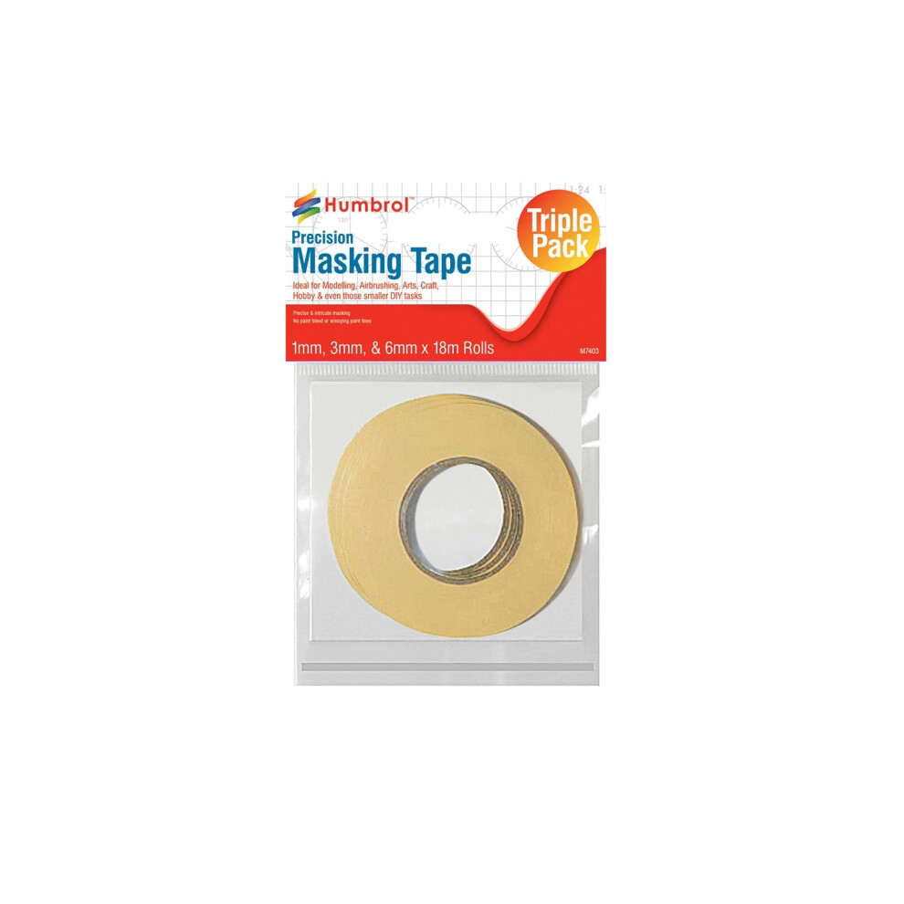 Humbrol Masking Tape Set - 1Mm, 3Mm & 6Mm X 18M Rolls Ag5110