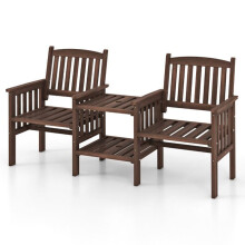 Banco de jardim - HELLOSHOP26 - 165x60x88 cm - Madeira de abeto - 2 pessoas - Braços