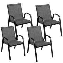 Sedie da giardino - HELLOSHOP26 - Impilabili - Comfort ergonomico - Design moderno - Acciaio