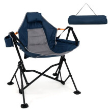 Silla hamaca de camping - HELLOSHOP26 - Plegable - Confort acolchado - Respaldo ajustable - Bolsa de transporte incluida