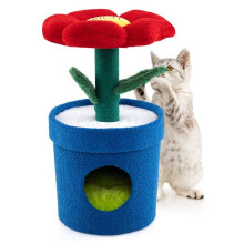Árvore para gato - HELLOSHOP26 - Flor - 39,5 x 39,5 x 72 cm - Revestimento em pelúcia - Postes para arranhar