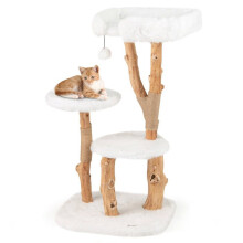 Árvore para gatos - HELLOSHOP26 - Madeira maciça - 59 x 49 x 110 cm - Poleiro confortável - Design elegante