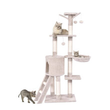 Árvore para gato - HELLOSHOP26 - Multi-níveis - 93 x 36 x 140 cm - 6 níveis de conforto - Arranha-pés em sisal