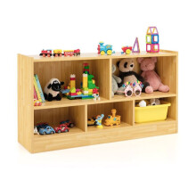 Biblioteca per bambini 111 x 30 x 61,5 cm con 5 scomparti spaziosi e pattini