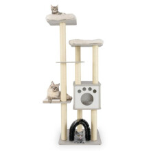 Árvore para gatos - HELLOSHOP26 - 175 x 59 x 176 cm - MDF - Nicho confortável - Poste seguros