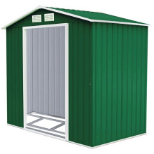 Capannone da giardino in metallo - HELLOSHOP26 - 213 x 127 x 185 cm - 2 porte scorrevoli - 2 finestre - 5 m³