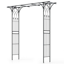 Arche de jardin - HELLOSHOP26 - 205 x 52 x 206 cm - Métal - Résistante aux intempéries - Noir