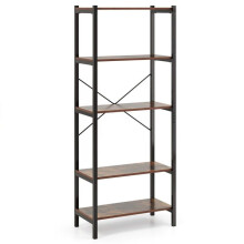 Biblioteca 5 níveis - HELLOSHOP26 - 66 x 34 x 161 cm - Metal - Segurança reforçada - Design elegante