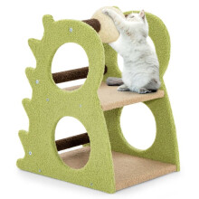 Kattenboom - HELLOSHOP26 - Dinosaurus - 2 niveaus - Interactief balletje - 48 x 37 x 58 cm