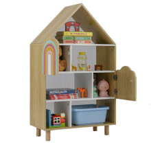 Biblioteca em forma de casa para crianças 60 x 30 x 103 cm armazenamento aberto