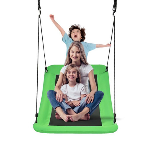 Balançoire - HELLOSHOP26 - Ninho de pássaro retangular - 83 x 155 cm - Cordas ajustáveis - Design luminoso