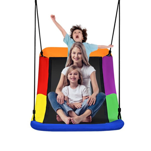 Columpio nido de pájaro - HELLOSHOP26 - 83 x 155 cm - Ajustable - Multicolor - Resistente
