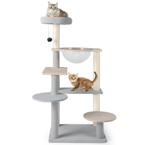 Arbre à chat - HELLOSHOP26 - Moderne - 113 cm - Perchoir amovible - Capsule transparente