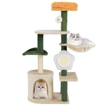 Árvore para gato - HELLOSHOP26 - Moderna - 48,5 x 34 x 114 cm - Poleiro acolchoado - Arranhador em sisal