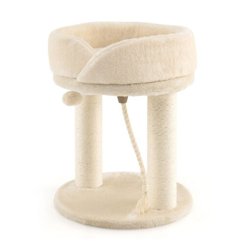 Albero per gatti - HELLOSHOP26 - Torre con graffiatoio - Beige - 43x43x53 cm - Resistente e confortevole