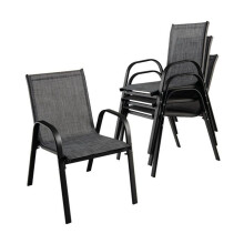 Sedie da giardino - HELLOSHOP26 - Impilabili - Comfort ergonomico - Design elegante - Acciaio