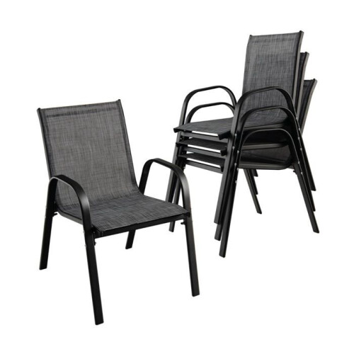 Tuinstoelen - HELLOSHOP26 - Stapelbaar - Ergonomisch comfort - Elegante design - Staal