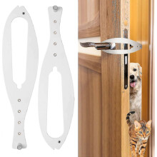 (2Pcs White) 2pcs Cat Door Holder Latch, Flex Latch Cat Door Stopper With Adjustable Strap 2.5-6" Wide, Easy To Install Tw