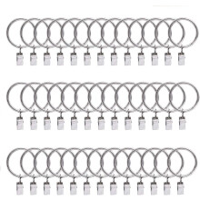Dekorative Vorhangringe, 40 Stüke Silberfarbene Metallringe Mit Klammern, 38mm Innerer Durchmesser, Hochwertige Rostfreie Beschlag Für Hotels, Bars