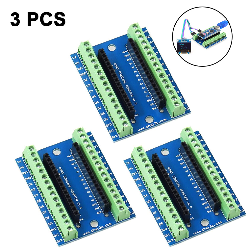 Nano V3.0 Compatible Screw Terminal Adapter, Easy Integration With External Components Via Hook Up Wires For Arduino Projects 9340258857096