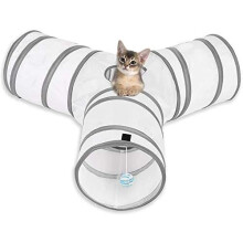 Casa del divertimento felina, tunnel per gatti pieghevole con carta croccante incorporata, labirinto interattivo che migliora le capacità cognitive,