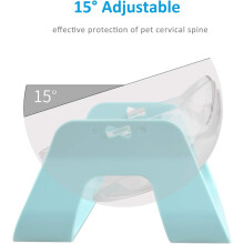 Kreativa kattskålar, skydda halskotorna med justerbar höjd transparent plastskål för mat och vatten, halkfri botten, lutande skål för husdjur,