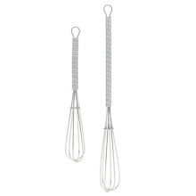 Juego profesional de batidores de varillas, de acero inoxidable, aptos para lavavajillas, con mango ergonómico, ideales para mezclar, batir y