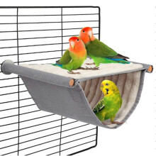 (Large Size, White) Birds Warm Hanging Bed Thermal Insulation Pets Hammock Detachable Birds Hanging Nests Tw
