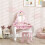 AIYAPLAY Kids Dressing Table Set, Two-Piece Children Vanity Table with Stool 1