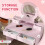 AIYAPLAY Kids Dressing Table Set w/ Stool, Mirror, Drawers - Pink 5