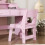 AIYAPLAY Kids Dressing Table Set w/ Stool, Mirror, Drawers - Pink 8