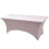 (4FT (122*76*76cm), light pink) 4/6ft Rectangular Stretch Tablecloth Spandex Tight Fit Table Cover Dj Tradeshows Tw 1