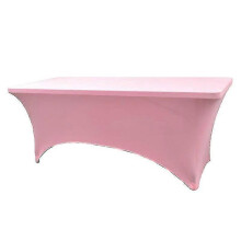 (183*76*76cm, dark pink) 4/6ft Rectangular Stretch Tablecloth Spandex Tight Fit Table Cover Dj Tradeshows Tw