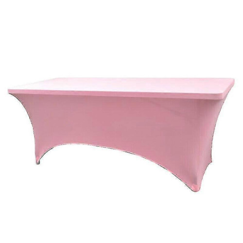 (183*76*76cm, dark pink) 4/6ft Rectangular Stretch Tablecloth Spandex Tight Fit Table Cover Dj Tradeshows Tw