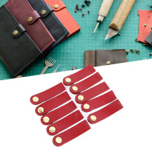 Genuine Leather Sew-On Snap Buckle for DIY Handbags and Suitcases, Red