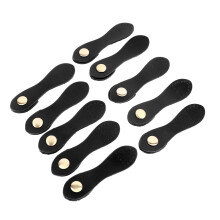 10 Stück Weiche Echtes Leder Stick-on Druckknopf Schnalle für Handwerksbeutel, Schwarz