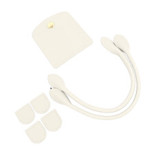 Milky White Echtleder-Kurbel mit Clipverschluss und Reißverschlussstopper
