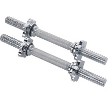 Sunny Health & Fitness 36 cm Threaded Chrome Dumbbell Bar Set, Adjustable Dumbbell Bar Handles with Star Lock Collars, Fit 25 mm Standard Plates - ST